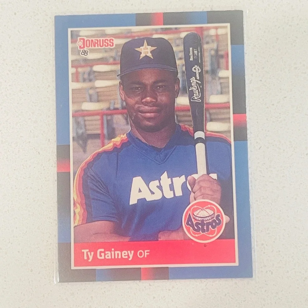 1988 Donruss Ty Gainey 578 Houston Astros Baseball Card Outfielder Vintage MLB
